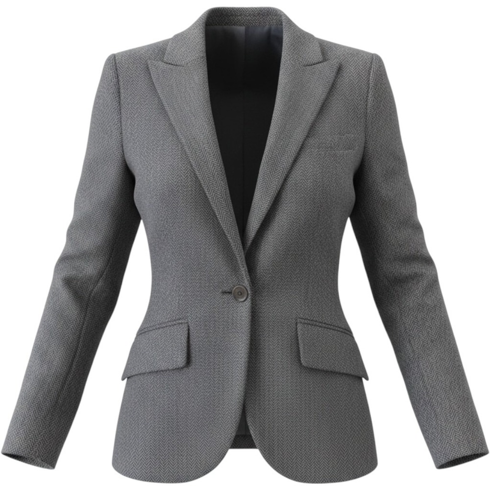 Brooks Brothers Blazer Womens 4 Grey Blue Fitted Jacket Wool Blend Corporate